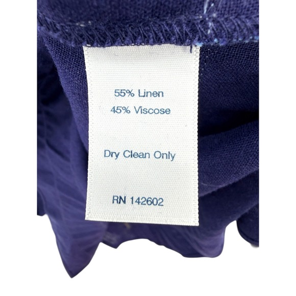 Sail to Sable STS Navy Blue Light Blue Linen Blend Tunic Shift Dress Large - Picture 6 of 7